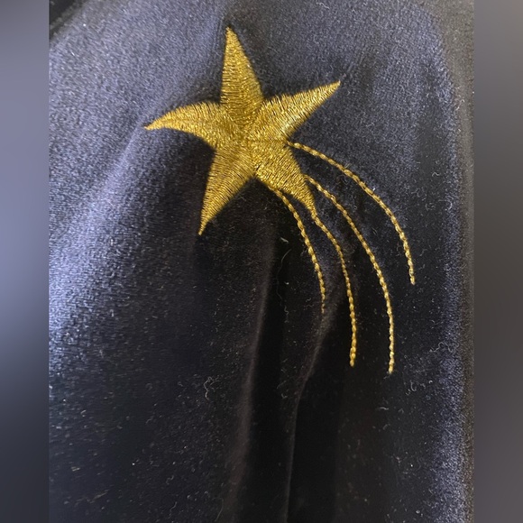 Euro Joy Paris Milan Embroidered Black Velvet Jacket Gold Trim size L - Picture 3 of 4